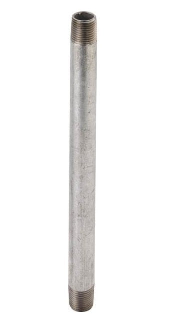 Worldwide Sourcing GN 1/2X36-S Galvanized Pipe Nipple, 1/2" X 36", Steel