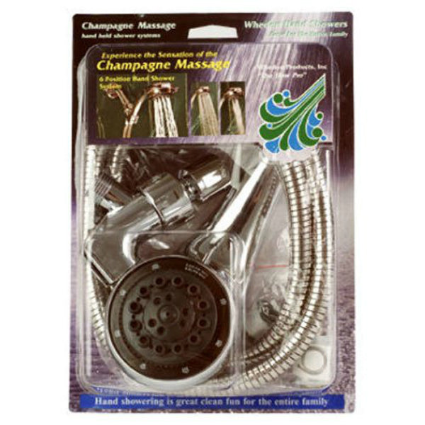 Whedon AFP6C Champagne Massage Hand Shower System, 6-Position, Chrome